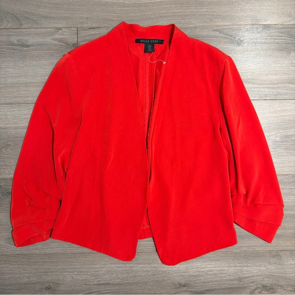 Belle Vere Jackets & Blazers - Belle Vere Women's Red Open-Front Jacket